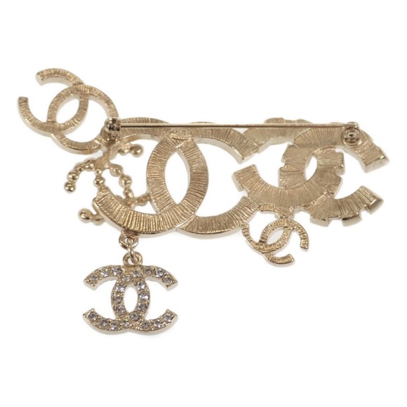 CHANEL Rare 09A Rhinestone Crystal Emerald Cut Diamond💎 Gems CC Pin Brooch Belt - Picture 2 of 10